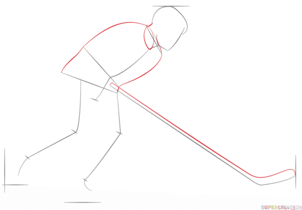 Поэтапное рисование хоккей