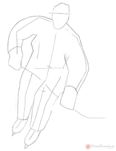 Пошаговое рисование хоккеист