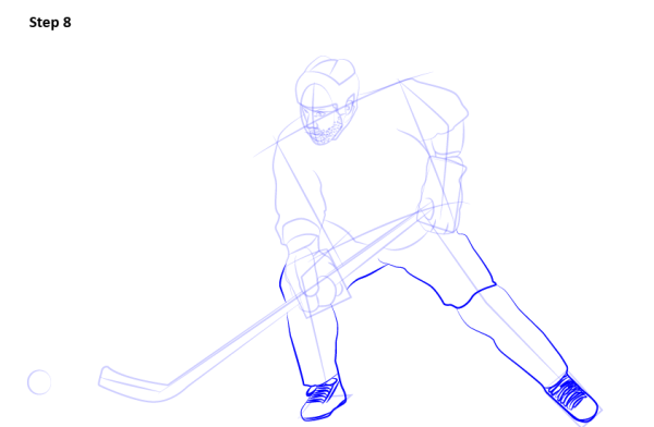 Рисунок хоккеиста в движении