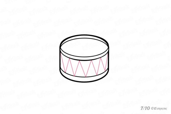 Поэтапное рисование барабана