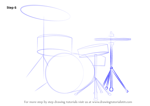 Поэтапное рисование барабана для детей