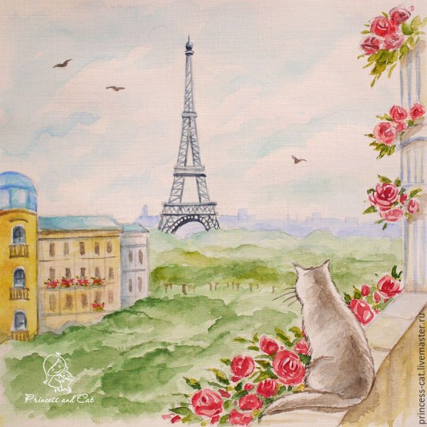 Эльфелевая башня Париж рисунок