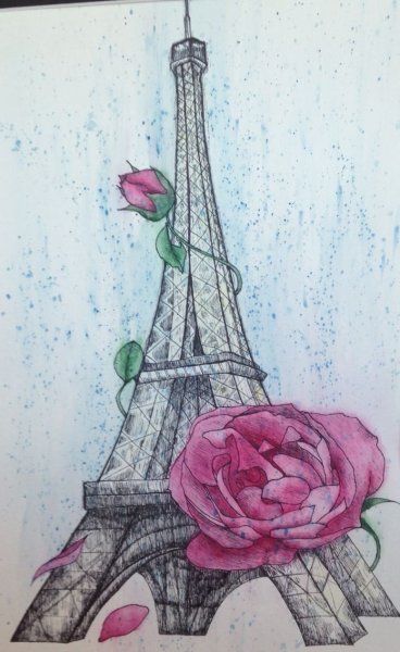 Эльфелевая башня Париж рисунок