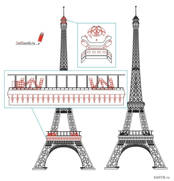Эйфелева башня Париж для срисовки