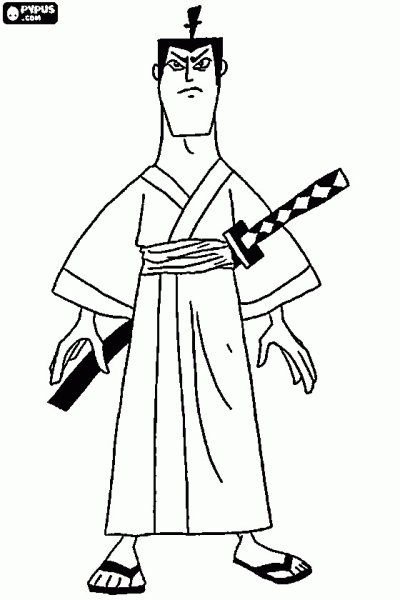 Самурай раскраска