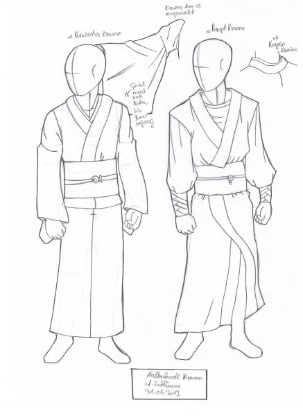 Японское кимоно раскраска