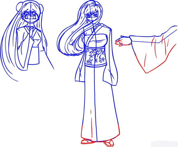 Кимоно раскраска