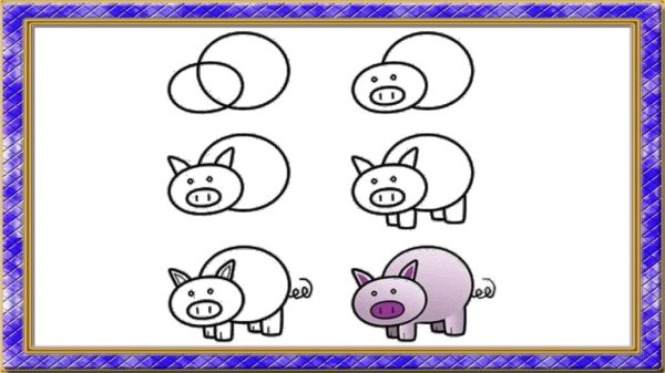 Рисование поросенок в старшей