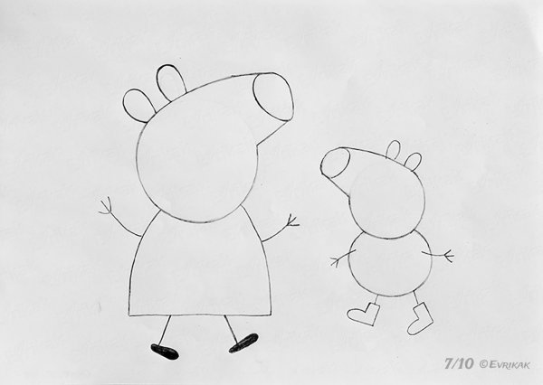 Рисунки свинки Пеппы карандашом