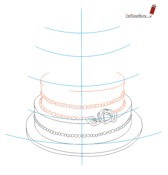 Торт пошагово рисунок