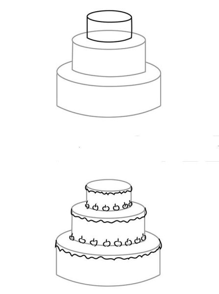 Тортик рисунок карандашом