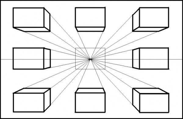 Куб перспектива снизу