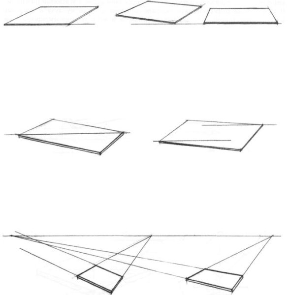 Рисование квадрата в перспективе