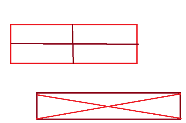 Прямоугольник с двумя отрезками