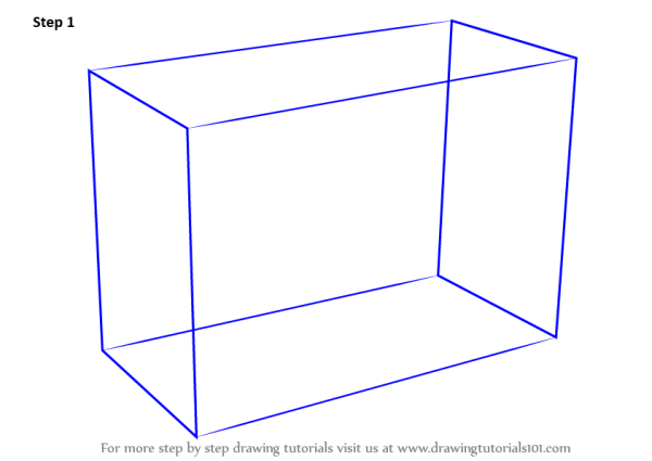Объемный прямоугольник рисунок карандашом