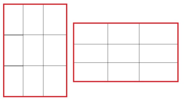 Таблица прямоугольников