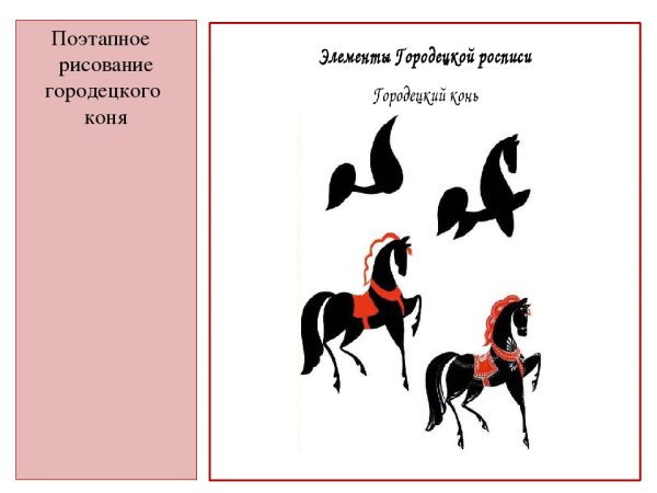 Городецкий конь поэтапное