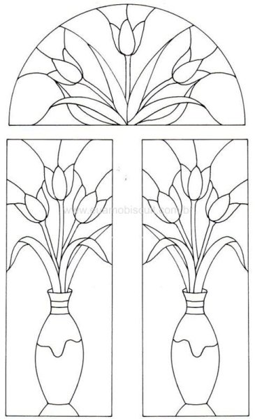 Трафареты для витража на вазы