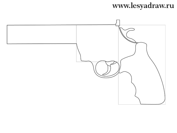 Чертеж пистолета для выпиливания