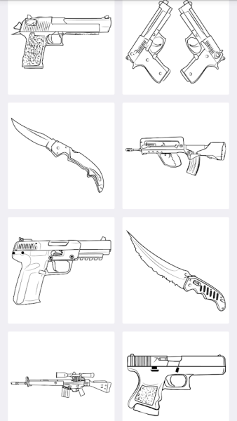 Рисунки карандашом для срисовки оружие