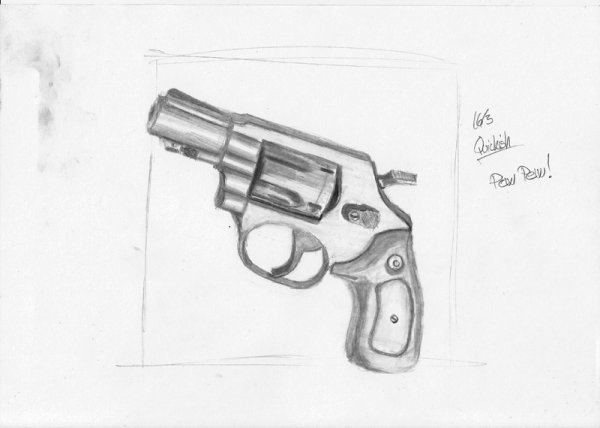 Простой нарисованный револьвер