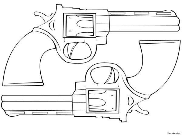 Револьвер с двух сторон
