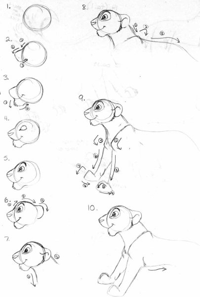 Как рисовать персонажей из короля Льва