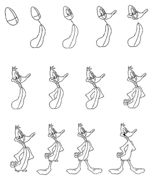 Схема рисования мультяшек