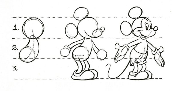 Нарисовать Микки Мауса схема