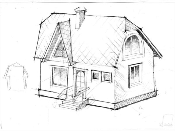 Поэтапное рисование зданий