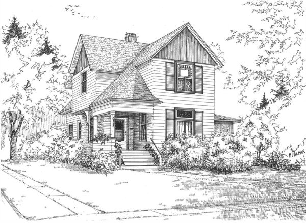 Дом карандашом