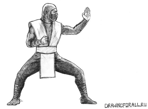 Нарисовать саб-Зиро Mortal Kombat