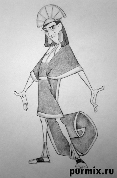 Раскраска новая школа императора Мелина