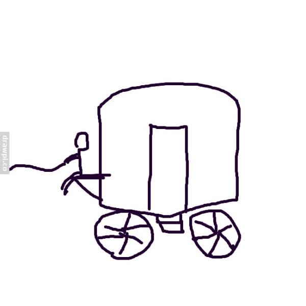 Несложные детские кареты карандашом