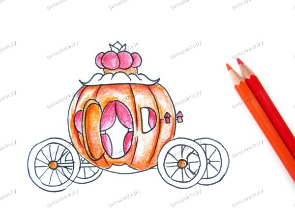 Карета тыква рисунок карандашом для 1 класса