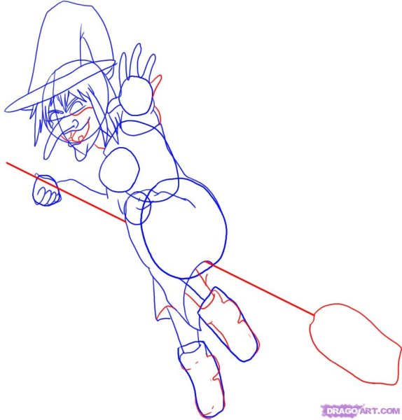 Как рисовать ведьмочку