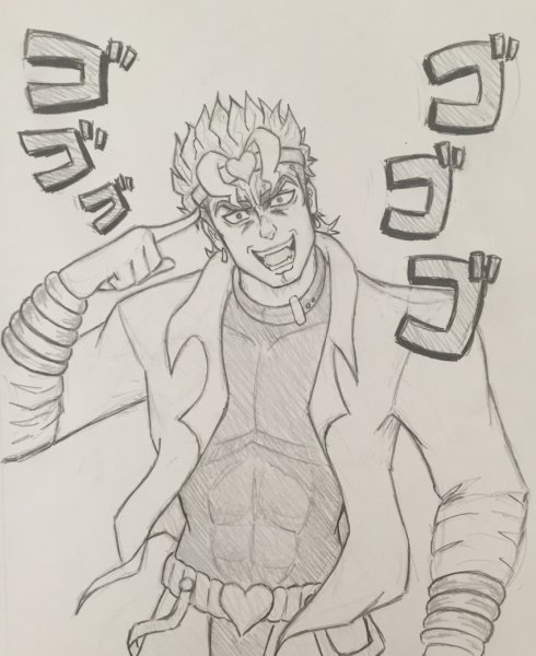 Джо Джо дио карандашом