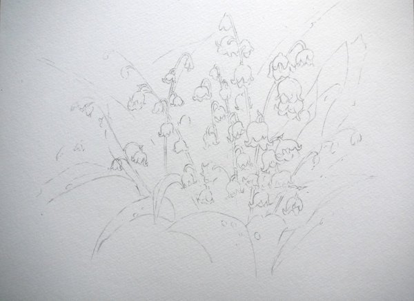 Ландыш рисунок для детей поэтапно