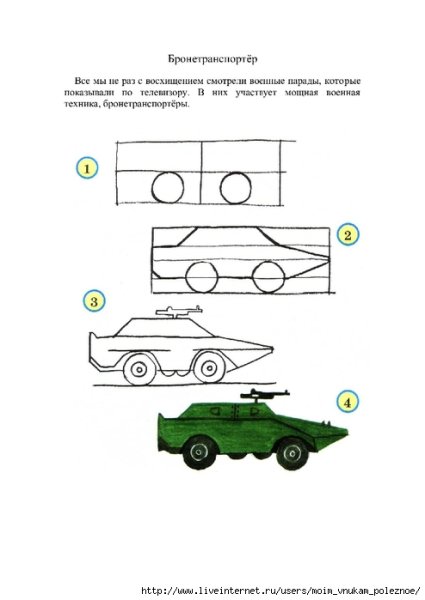Рисование военные машины