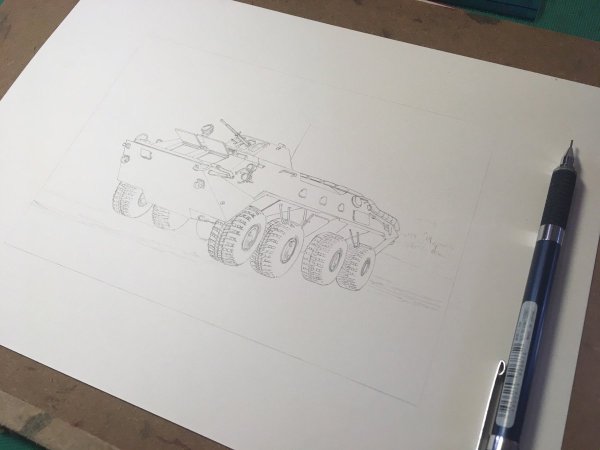 Поэтапное рисование БТР