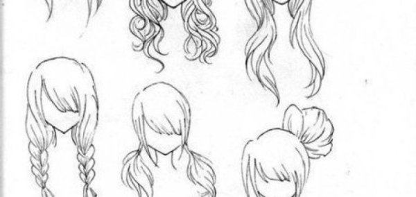 Причёски для срисовки хвостик