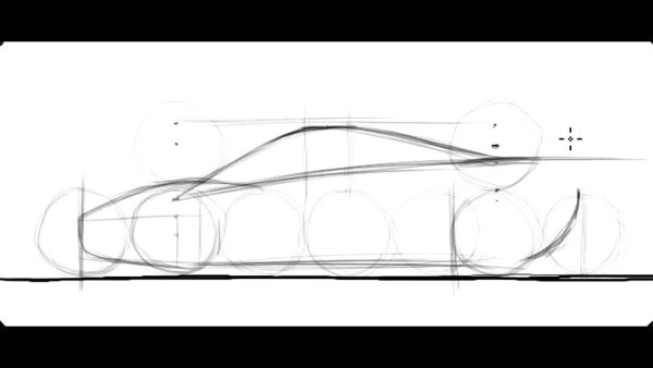 Макларен рисунок карандашом спереди