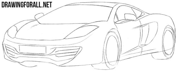 Поэтапное рисование машины MCLAREN