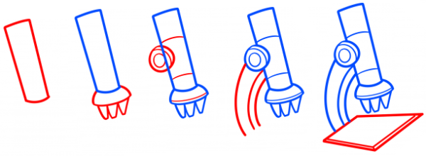 Рисунок микроскопа пошагово
