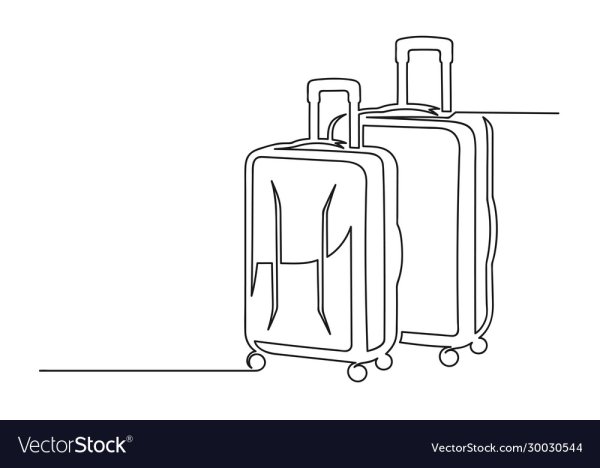 Чемодан набросок карандаш