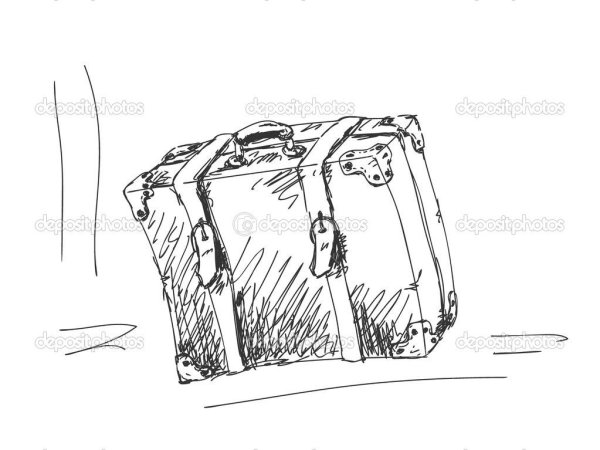 Чемодан карандашный набросок