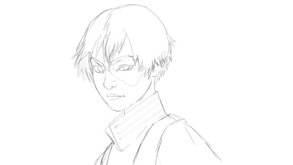 Тодороки портрет карандашом