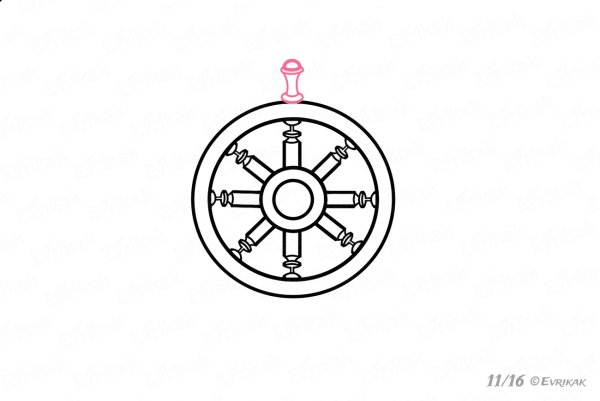 Руль рисунок карандашом