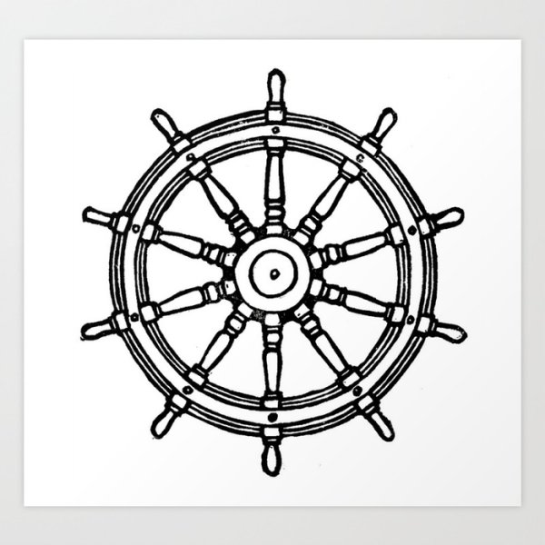 Штурвал корабля чертеж