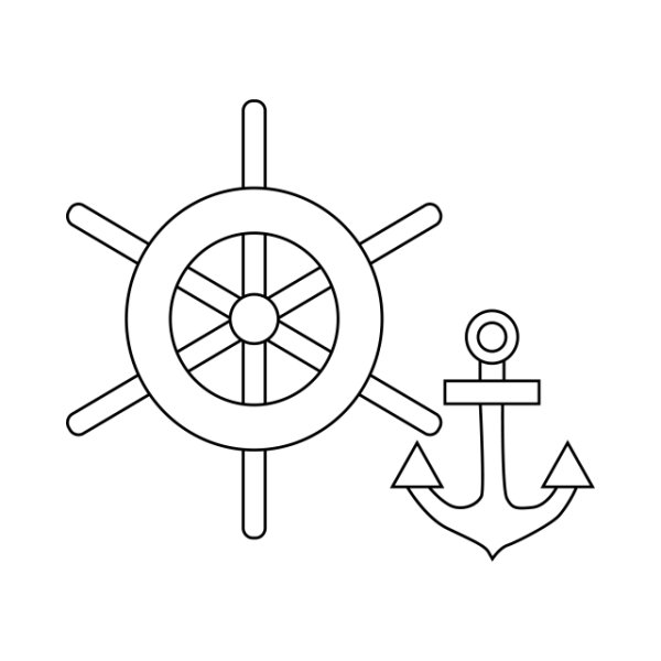 Макет якоря и штурвала